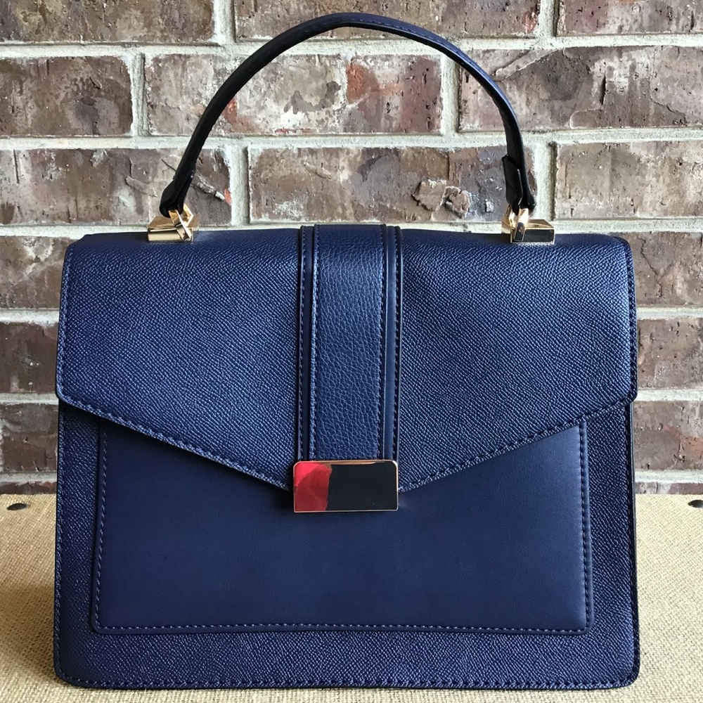 Top Handle Faux Leather Handbag